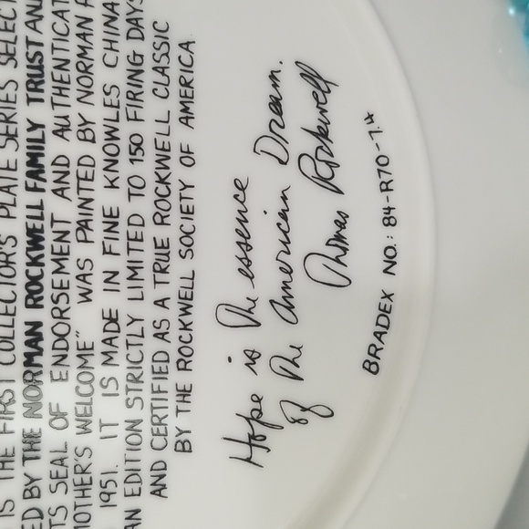 P2d- Knowles Norman Rockwell "A Mother's Welcome" 1986 LE Collector's Plate - Picture 7 of 9